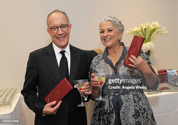 Writers/producers David Crane and Marta Kauffman attend the Backstage Creations Celebrity Retreat at The 2016 Writers Guild West Awards at the Hyatt...