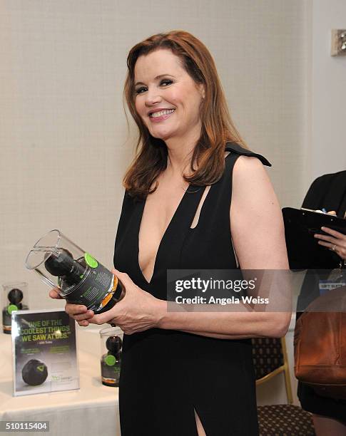 Actress Geena Davis attends the Backstage Creations Celebrity Retreat at The 2016 Writers Guild West Awards at the Hyatt Regency Century Plaza on...