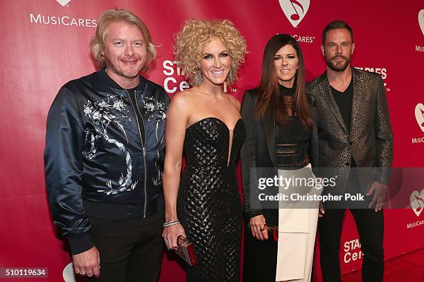 Musicians Phillip Sweet, Kimberly Roads Schlapman, Karen Fairchild and Jimi Westbrook of Little Big Town attend the 2016 MusiCares Person of the Year...