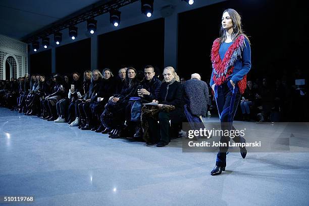 Models walk the runway during the Altuzarra show during the Fall 2016 New York Fashion Week on February 13, 2016 in New York City.