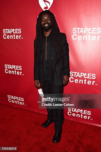 Musician Rocky Dawuni attends the 2016 MusiCares Person of the Year honoring Lionel Richie at the Los Angeles Convention Center on February 13, 2016...