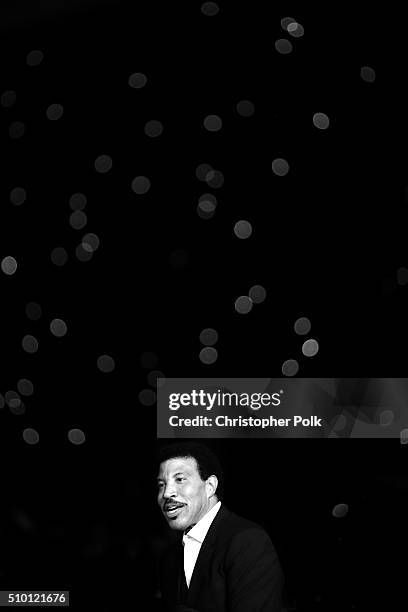 Honoree Lionel Richie attends the 2016 MusiCares Person of the Year honoring Lionel Richie at the Los Angeles Convention Center on February 13, 2016...