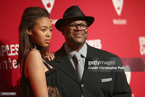 Producer Jimmy Jam and Bella Harris attend the 2016 MusiCares Person of the Year honoring Lionel Richie at the Los Angeles Convention Center on...