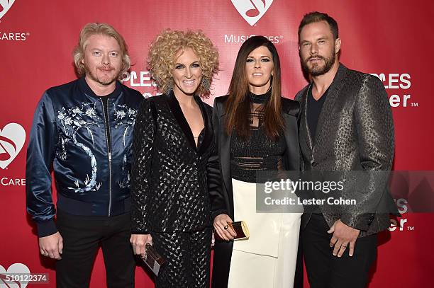 Musicians Phillip Sweet, Kimberly Roads Schlapman, Karen Fairchild and Jimi Westbrook of Little Big Town attend the 2016 MusiCares Person of the Year...