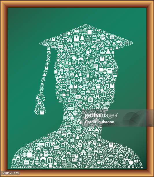 graduate educational royalty free vector art blackboard - graduation cap pattern stock illustrations