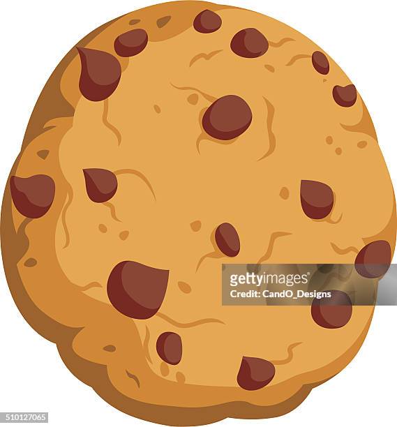 chocolate chip cookie cartoon - cookie stock illustrations