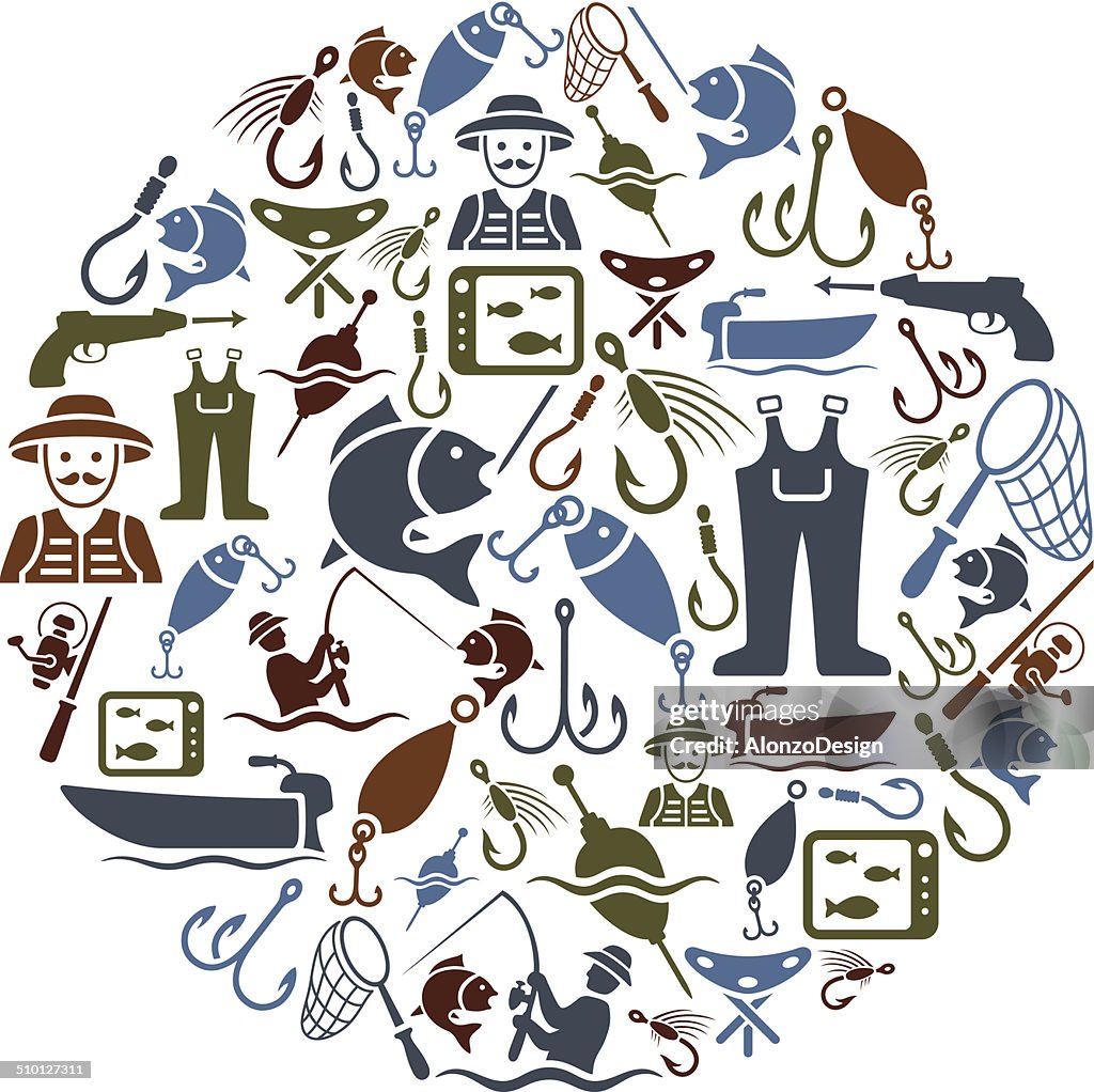 Fish Class Collage Fishing Collage High-Res Vector Graphic - Getty Images
