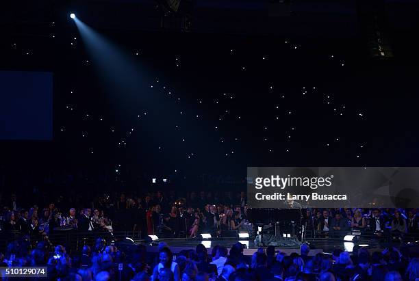 Singer-songwriter John Legend performs onstage during the 2016 MusiCares Person of the Year honoring Lionel Richie at the Los Angeles Convention...