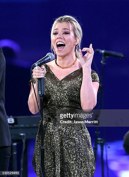 Recording artist Kimberly Perry of The Band Perry performs onstage at the 2016 MusiCares Person of the Year honoring Lionel Richie at the Los Angeles...
