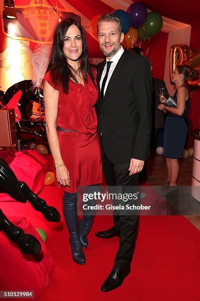 Bettina Zimmermann and her partner Kai Wiesinger during the Bild 'Place to B' Party at Borchardt during the 66th Berlinale International Film...