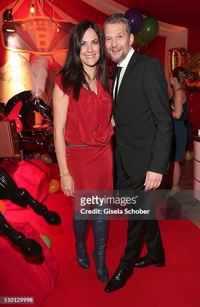 Bettina Zimmermann and her partner Kai Wiesinger during the Bild 'Place to B' Party at Borchardt during the 66th Berlinale International Film...