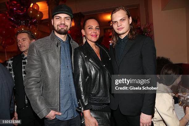 Natascha Ochsenknecht with her son Jimi Blue Ochsenknecht an Wilson Gonzalez Ochsenknecht during the Bild 'Place to B' Party at Borchardt during the...