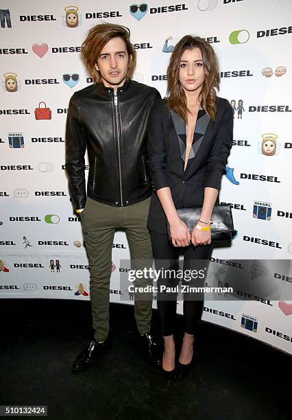 Matt Hurd and Eleanor Calder attend Diesel Madison Avenue Flagship Opening Celebration on February 13, 2016 in New York City.