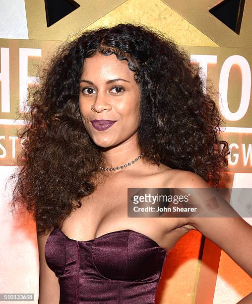 Singer Aluna Francis attends The Creators Party, Presented by Spotify, Cicada, Los Angeles at Cicada on February 13, 2016 in Los Angeles, California.