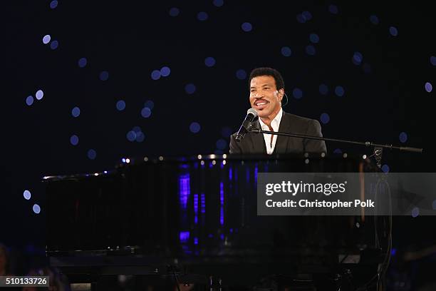 Honoree Lionel Richie performs onstage during the 2016 MusiCares Person of the Year honoring Lionel Richie at the Los Angeles Convention Center on...