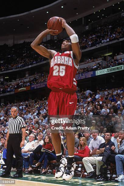 Guard Maurice Williams of the Alabama Crimson Tide shoots the ball from the corner against the UCLA Bruins during the Wooden Classic tournament at...