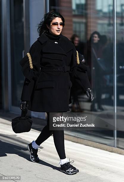 Preetma Singh is seen outside the Tibi show during New York Fashion Week: Women's Fall/Winter 2016 on February 13, 2016 in New York City.