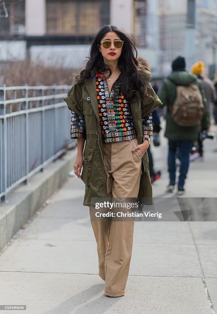 Street Style - Day 2 - New York Fashion Week: Women's Fall/Winter 2016