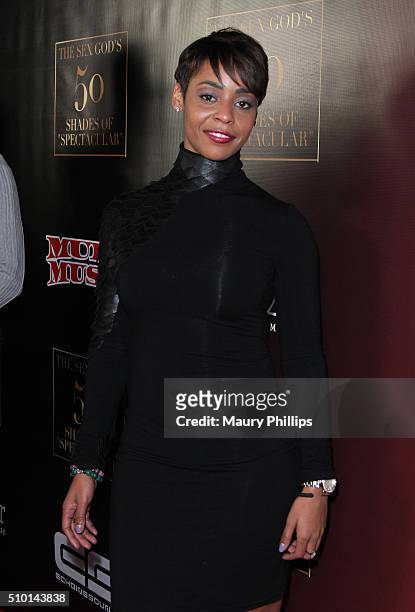Erica Peeples attends The Sex God's 50 Shades of Spectacular Pre-GRAMMY and Valentine's Day experience on February 13, 2016 in Hollywood, California.