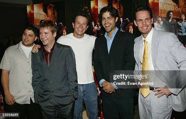Actor Jerry Ferrara, actor Kevin Connolly, executive producer Mark Wahlberg, actor Adrian Grenier and actor Kevin Dillon attend a premiere screening...