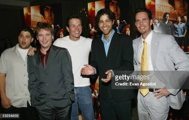Actor Jerry Ferrara, actor Kevin Connolly, executive producer Mark Wahlberg, actor Adrian Grenier and actor Kevin Dillon attend a premiere screening...
