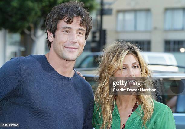 Actor Tony Daly and actress Jennifer Esposito arrive at the World Premiere of "LA Twister" on June 30, 2004 at the Grauman's Chinese Theatre, in...