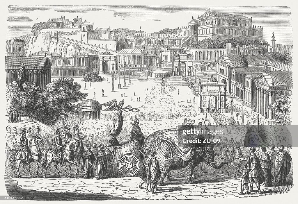 Triumphal procession of the Roman Emperor by the Forum Romanum