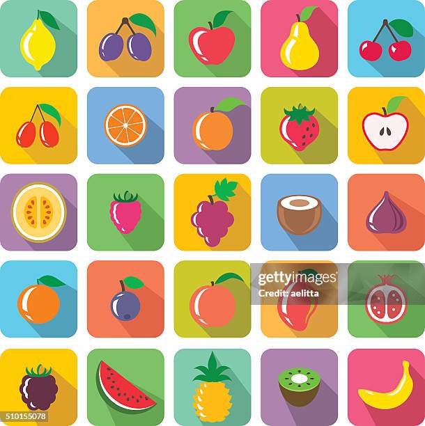 obst-symbole - mango coconut stock-grafiken, -clipart, -cartoons und -symbole