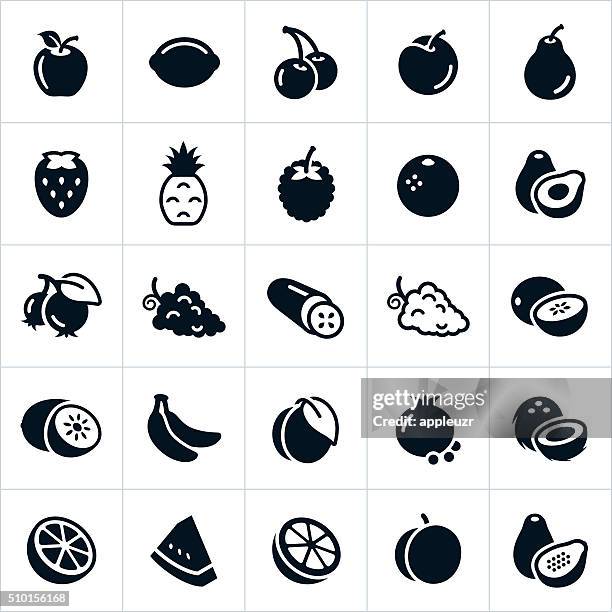 illustrations, cliparts, dessins animés et icônes de icônes de fruits - kiwi