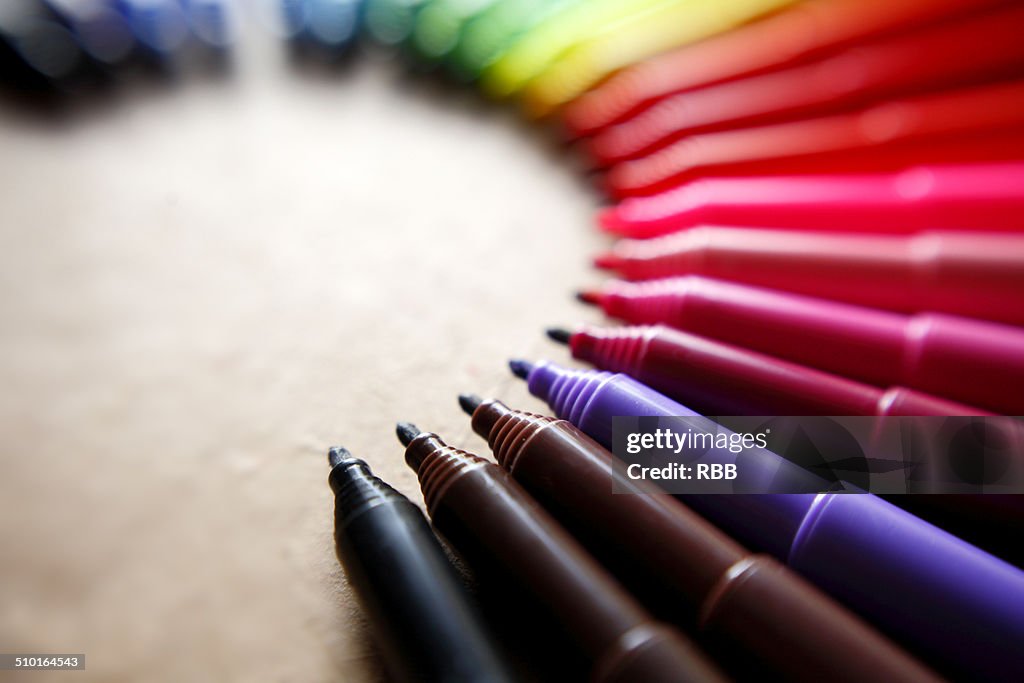 Color Pens Displayed in Artistic Way