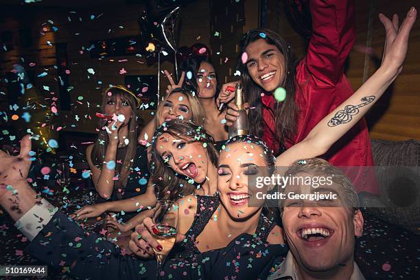 party people - crazy party stockfoto's en -beelden