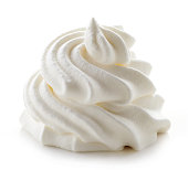 whipped cream on white background
