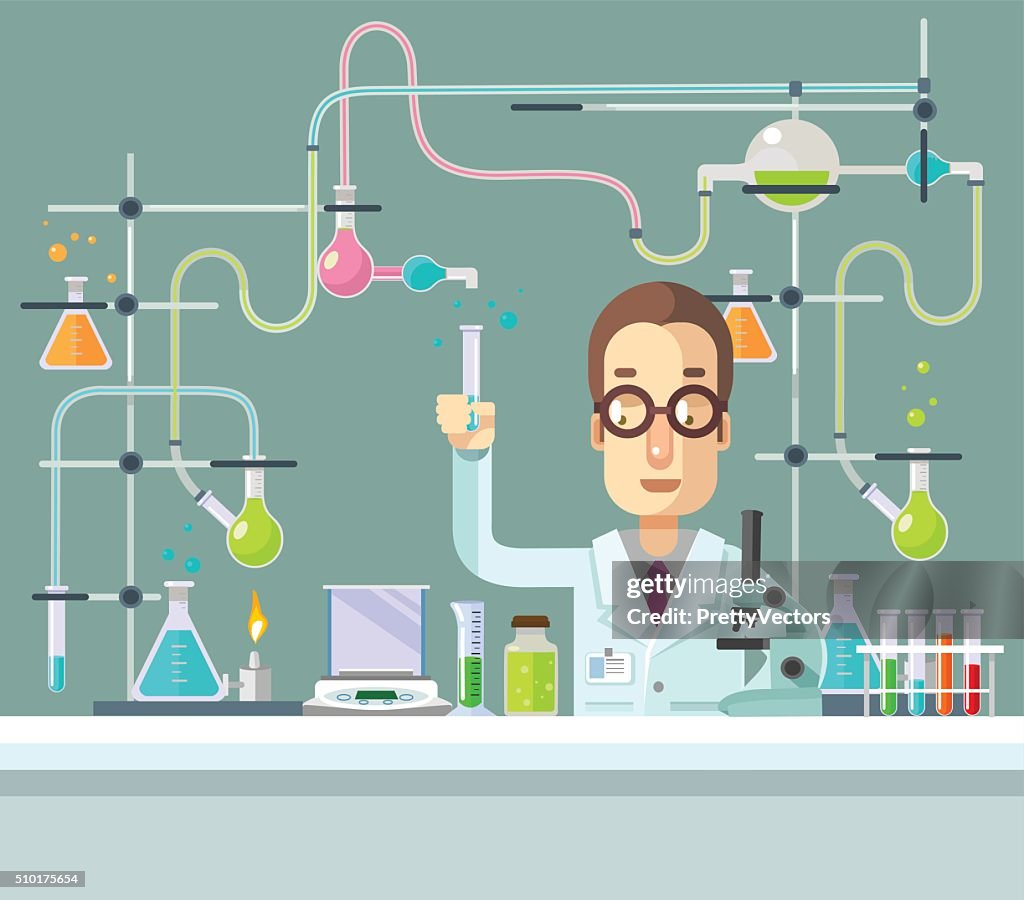 Medical Laboratory Vector Flat Illustration High-Res Vector Graphic ...