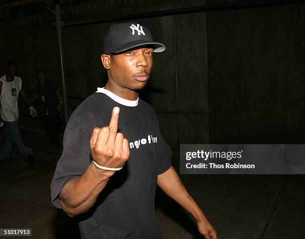 Rapper Ja Rule leaves the Criminal Courthouse after being released on bail after getting arrested early this morning in possession of marijuana and...