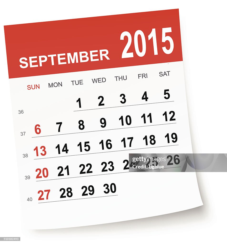 September 2015 calendar