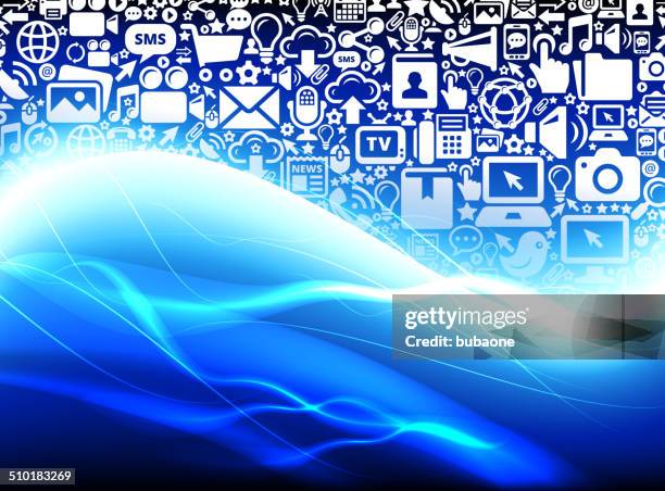 modern technology & communication and glowing wave - talking to camera background stock illustrations