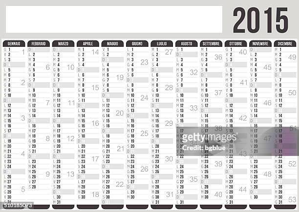italienische kalender 2015 - fourniture de bureau stock-grafiken, -clipart, -cartoons und -symbole