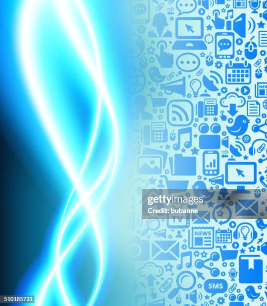 glow lines on modern technology & communication - talking to camera background stock illustrations