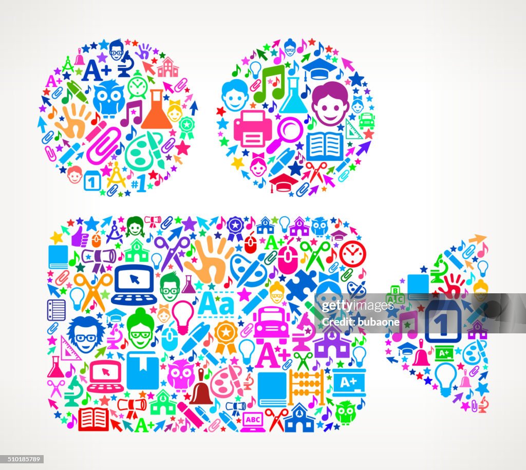 Film Camera education & school royalty free vector art Pattern