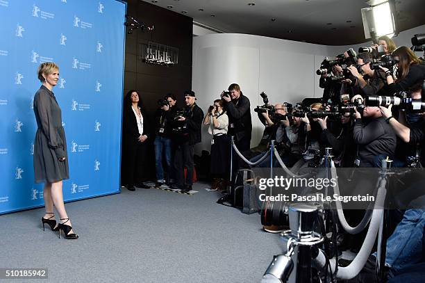 Actress Cynthia Nixon attends the 'A Quiet Passion' photo call during the 66th Berlinale International Film Festival Berlin at Grand Hyatt Hotel on...