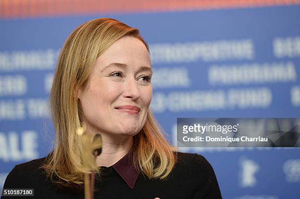 Actress Jennifer Ehle attends the 'A Quiet Passion' press conference during the 66th Berlinale International Film Festival Berlin at Grand Hyatt...