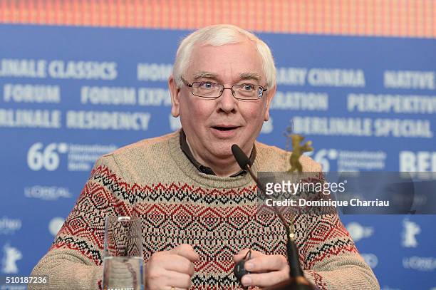 Director Terence Davies attends the 'A Quiet Passion' press conference during the 66th Berlinale International Film Festival Berlin at Grand Hyatt...