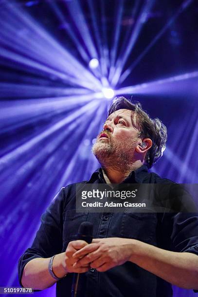 Guy Garvey performs on the third day of the BBC 6 Music Festival at Colston Hall on February 14, 2016 in Bristol, England.