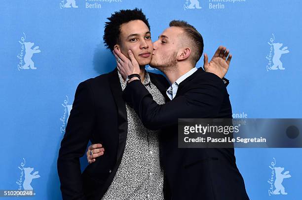 Actors Corentin Fila and Kacey Mottet Klein attend the 'Being 17' photo call during the 66th Berlinale International Film Festival Berlin at Grand...