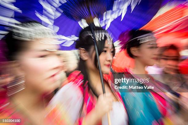 The Chinese New Year's Parade to celebrate the Year of the Monkey on February 14, 2016 in Milan, Italy.