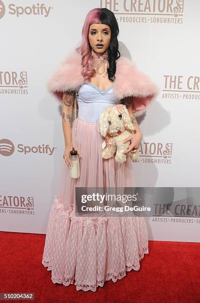 Singer Melanie Martinez arrives at The Creators Party Presented by Spotify, Cicada, Los Angeles at Cicada on February 13, 2016 in Los Angeles,...