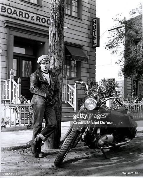 Actor Marlon Brando is seen in the movie The Wild One in 1953. Brando's attorney announced July 2, 2004 that the 80 year-old actor died in a Los...