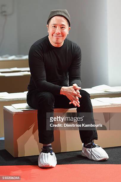 Designer, Derek Lam, poses before the Derek Lam Fall 2016 fashion show during New York Fashion Week: The Shows at The Gallery, Skylight at Clarkson...