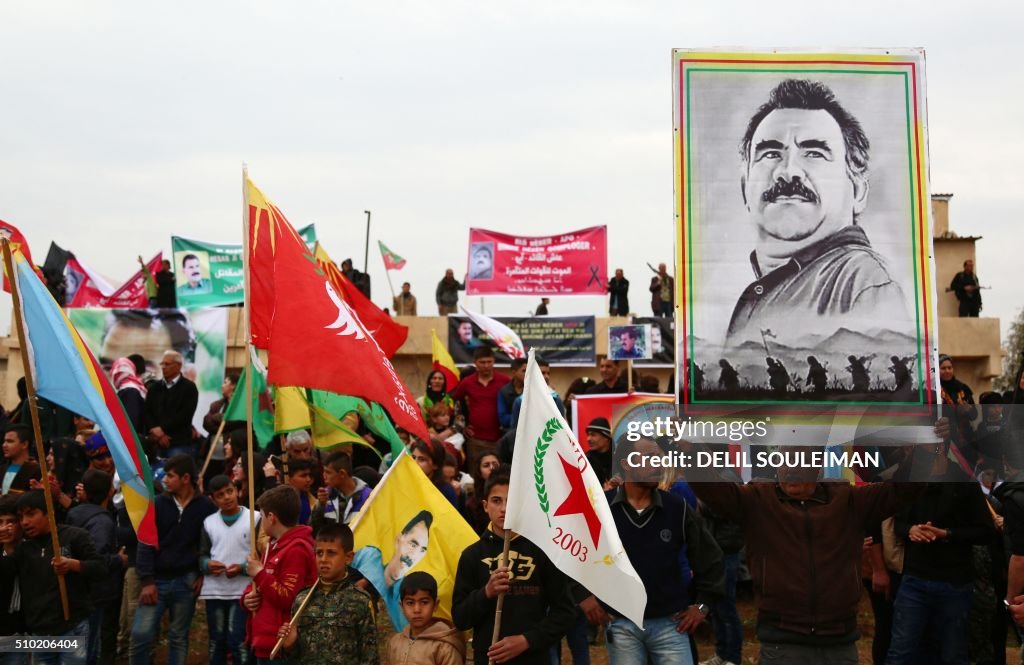 SYRIA-TURKEY-KURDS-OCALAN-ANNIVERSARY-DEMO