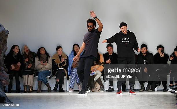Designers Maxwell Osborne and Dao-Yi Chow attend Public School Fall 2016 during New York Fashion Week on February 14, 2016 in New York City.